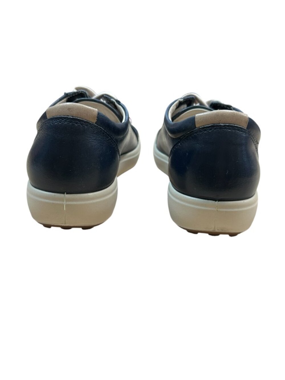 ECCO Women's Navy Blue Leather Lace Up Sneakers Size 5-5.5 Euro 36 - Picture 4 of 5